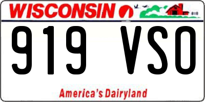 WI license plate 919VSO