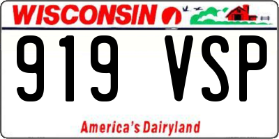 WI license plate 919VSP