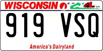 WI license plate 919VSQ