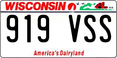 WI license plate 919VSS