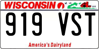 WI license plate 919VST