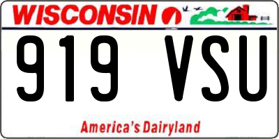 WI license plate 919VSU