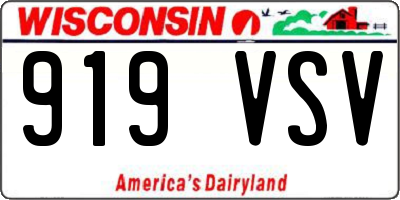 WI license plate 919VSV