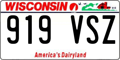 WI license plate 919VSZ
