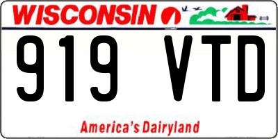 WI license plate 919VTD