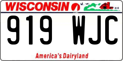 WI license plate 919WJC