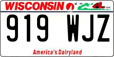 WI license plate 919WJZ