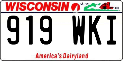 WI license plate 919WKI
