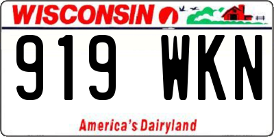 WI license plate 919WKN