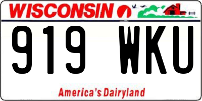 WI license plate 919WKU