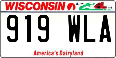 WI license plate 919WLA