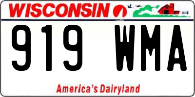WI license plate 919WMA