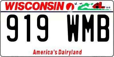 WI license plate 919WMB