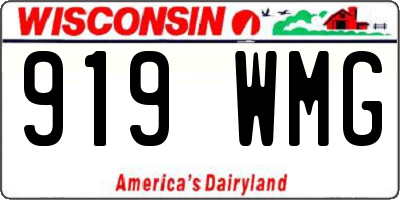 WI license plate 919WMG