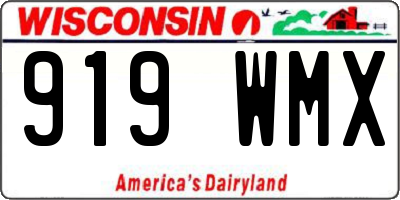 WI license plate 919WMX