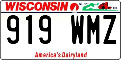 WI license plate 919WMZ