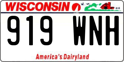 WI license plate 919WNH