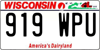 WI license plate 919WPU