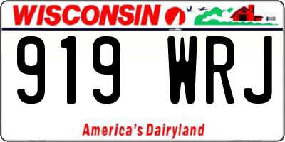 WI license plate 919WRJ