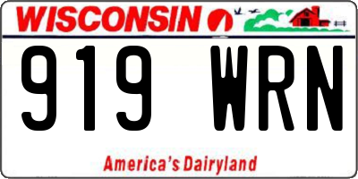 WI license plate 919WRN
