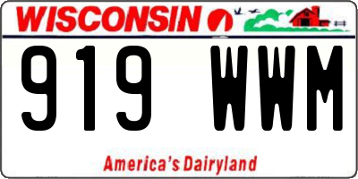 WI license plate 919WWM