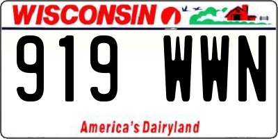 WI license plate 919WWN
