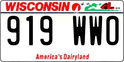 WI license plate 919WWO