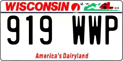 WI license plate 919WWP