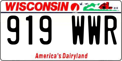 WI license plate 919WWR