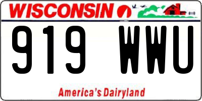WI license plate 919WWU