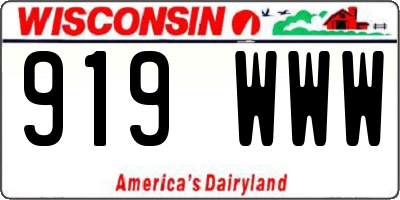 WI license plate 919WWW