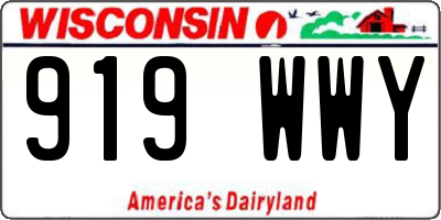 WI license plate 919WWY