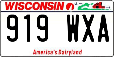 WI license plate 919WXA