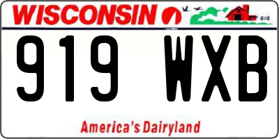 WI license plate 919WXB
