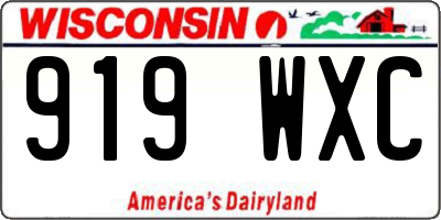 WI license plate 919WXC