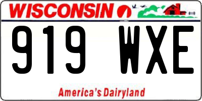 WI license plate 919WXE