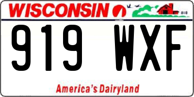 WI license plate 919WXF