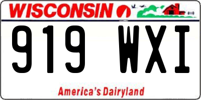 WI license plate 919WXI