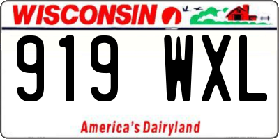 WI license plate 919WXL