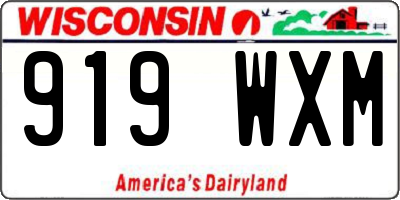 WI license plate 919WXM