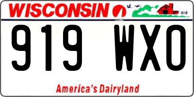 WI license plate 919WXO