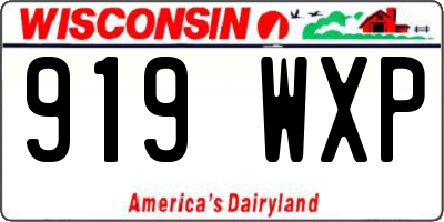 WI license plate 919WXP
