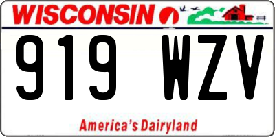 WI license plate 919WZV