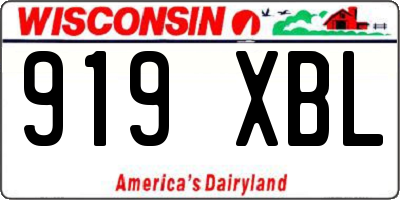 WI license plate 919XBL