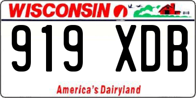WI license plate 919XDB