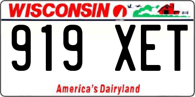 WI license plate 919XET