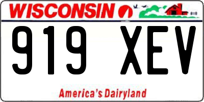WI license plate 919XEV