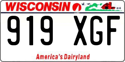WI license plate 919XGF