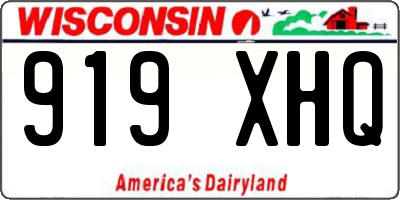 WI license plate 919XHQ