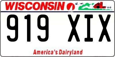 WI license plate 919XIX